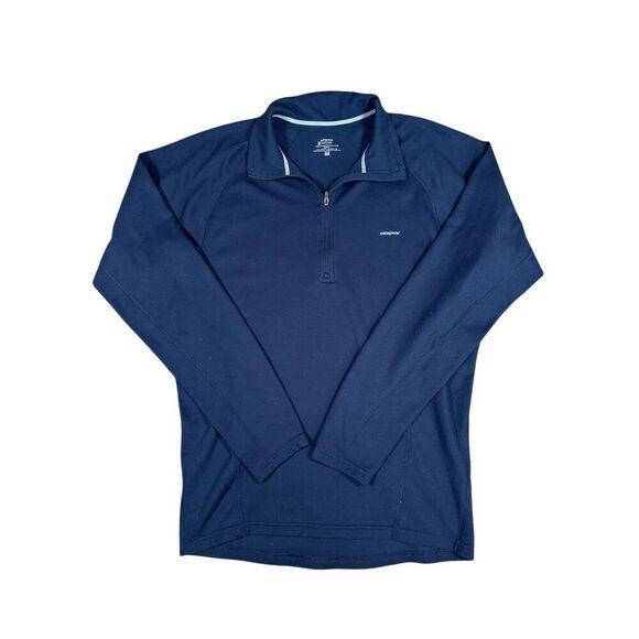 patagonia performance base layer capilene 1/4 zip jacket pullover men’s M blue - Picture 2 of 10